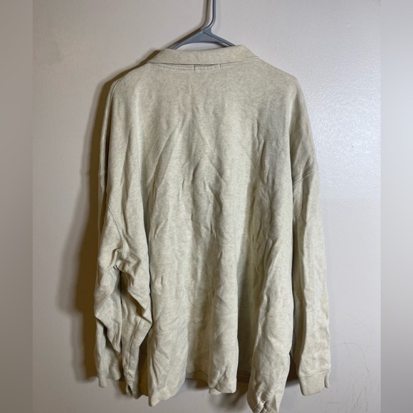 POLO RALPH LAUREN Cotton Sweater Men's 4X Big Tan Pullover 1/4 Zip Brown Pony - Picture 4 of 5